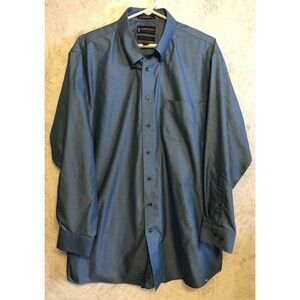 Stafford Essentials Men Long Sleeve Button up Dress Shirt 17.5 Microfiber